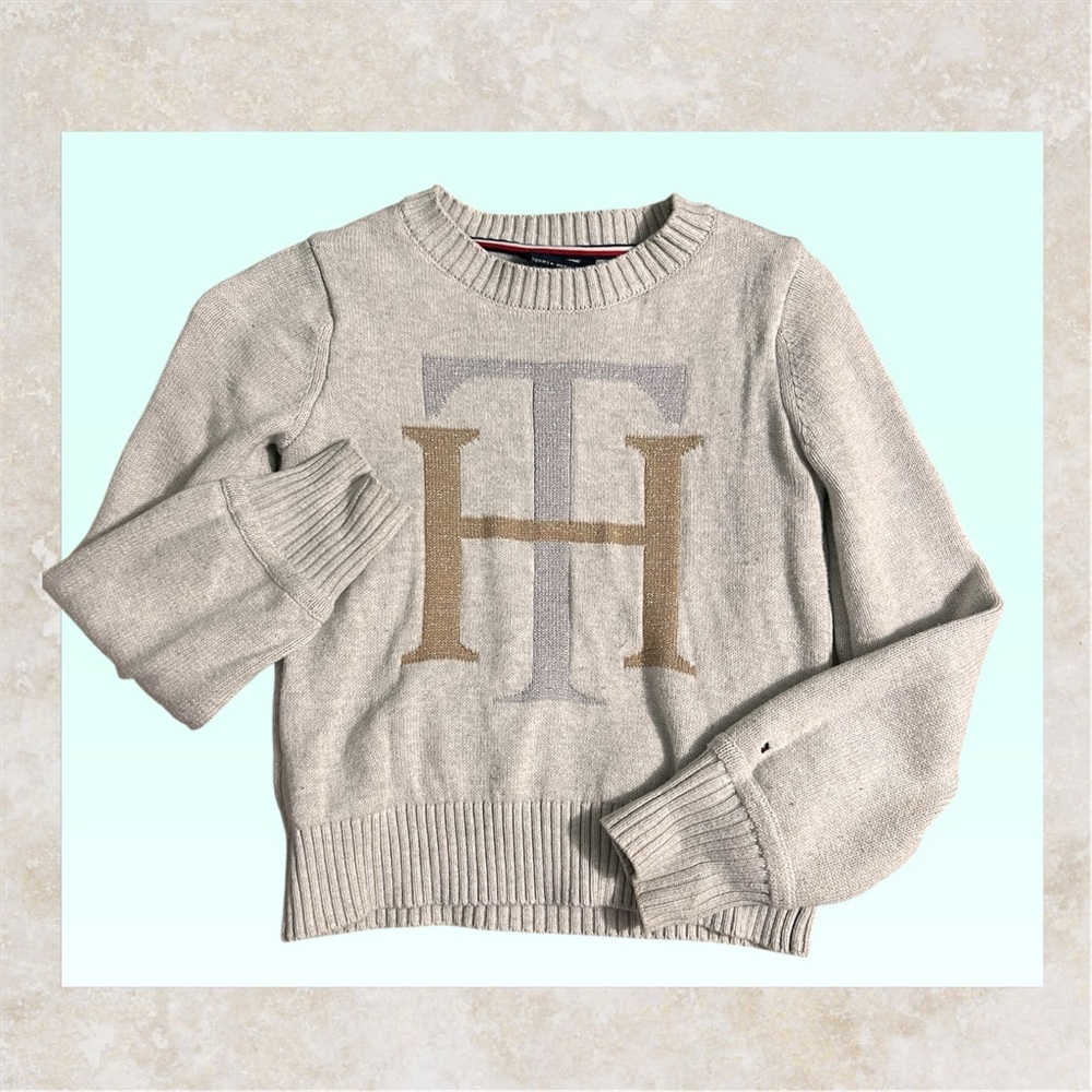 Boy’s Tommy Hilfiger Monogram Applique Knit Sweater